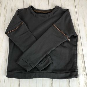 lime & vine zipper sleeve sweatshirt, cropped